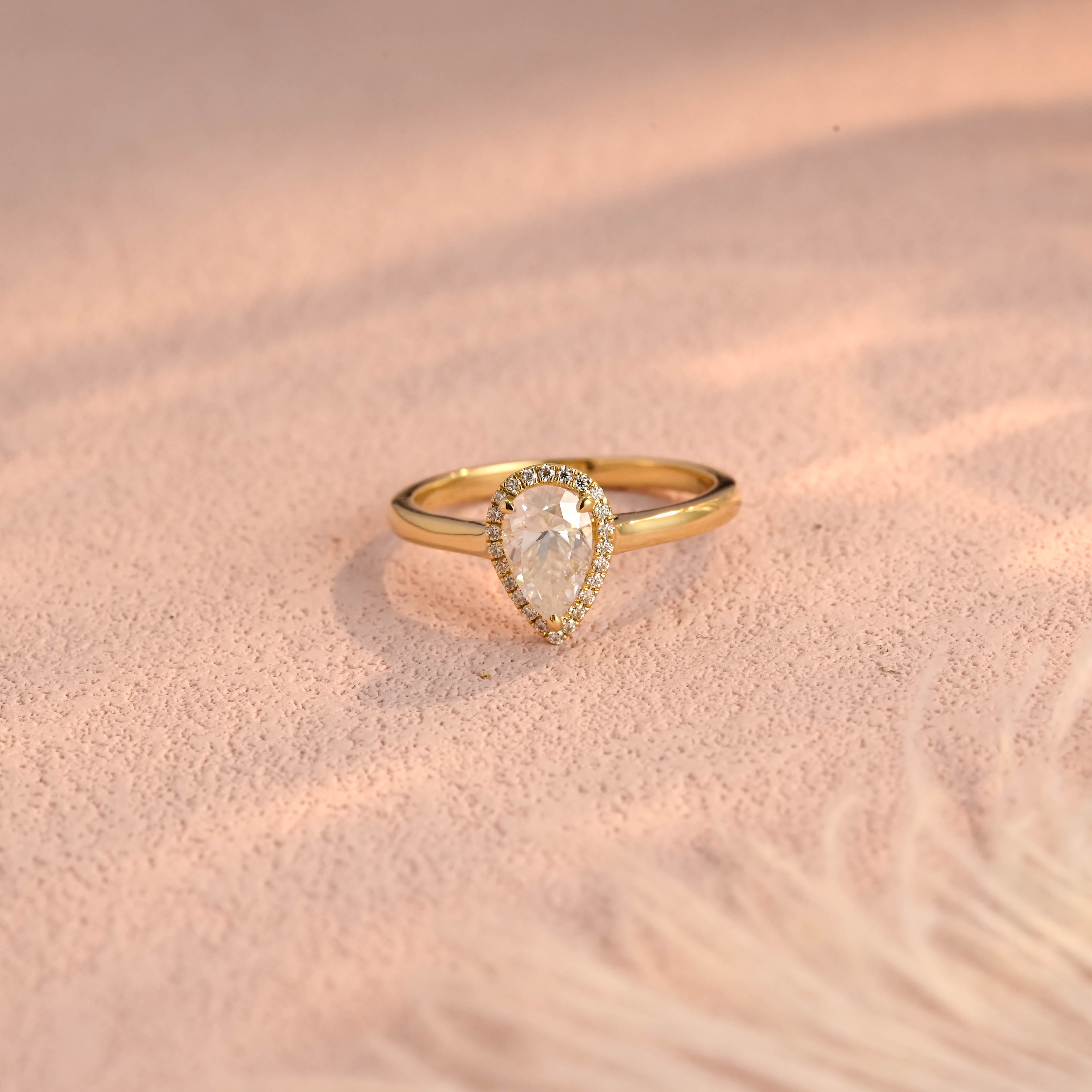 IGI Certified 1-5 Carat Pear Shaped Lab Grown Diamond Ring | D VS1 EX | 14K 18K Gold & Platinum