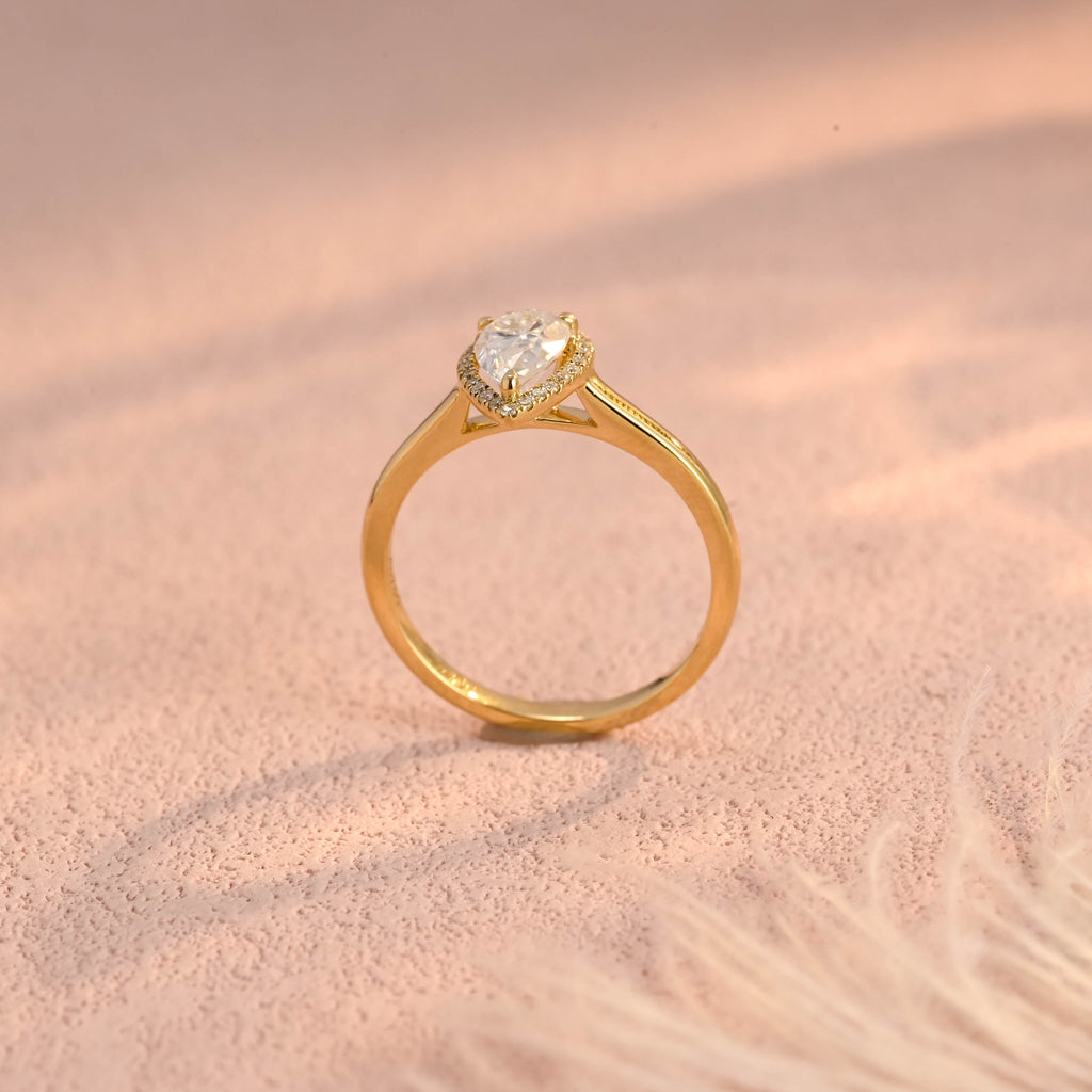 IGI Certified 1-5 Carat Pear Shaped Lab Grown Diamond Ring | D VS1 EX | 14K 18K Gold & Platinum