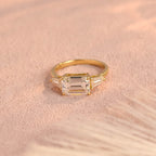 IGI Certified 1-5 Carat Emerald Cut Lab Grown Diamond Ring | D VS1 EX | 14K 18K Gold & Platinum