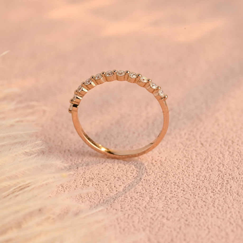 0.3 CTW 11-Stone Round Lab Grown Diamond Band | D-E VVS-VS | 14K 18K Platinum