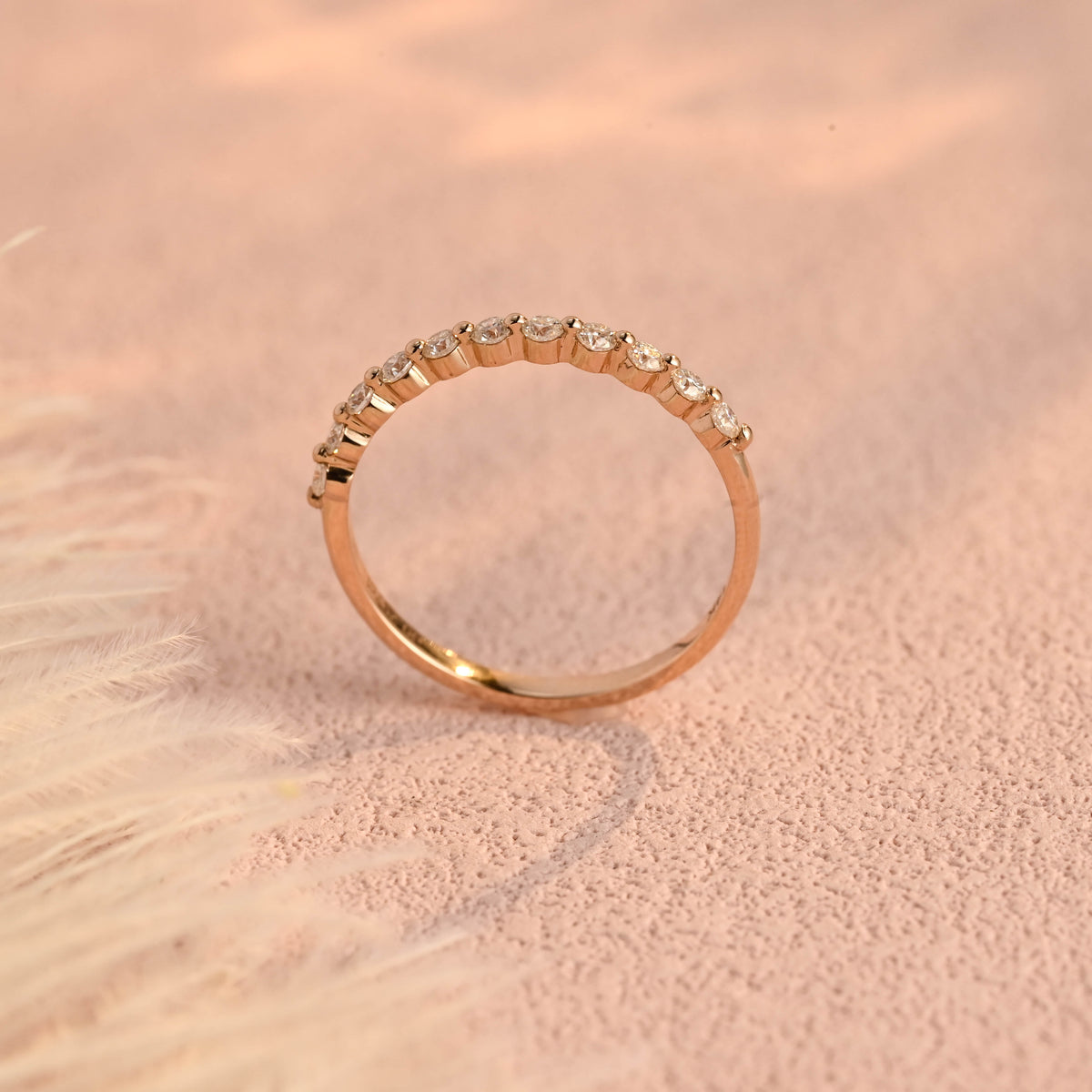 0.3 CTW 11-Stone Round Lab Grown Diamond Band | D-E VVS-VS | 14K 18K Platinum