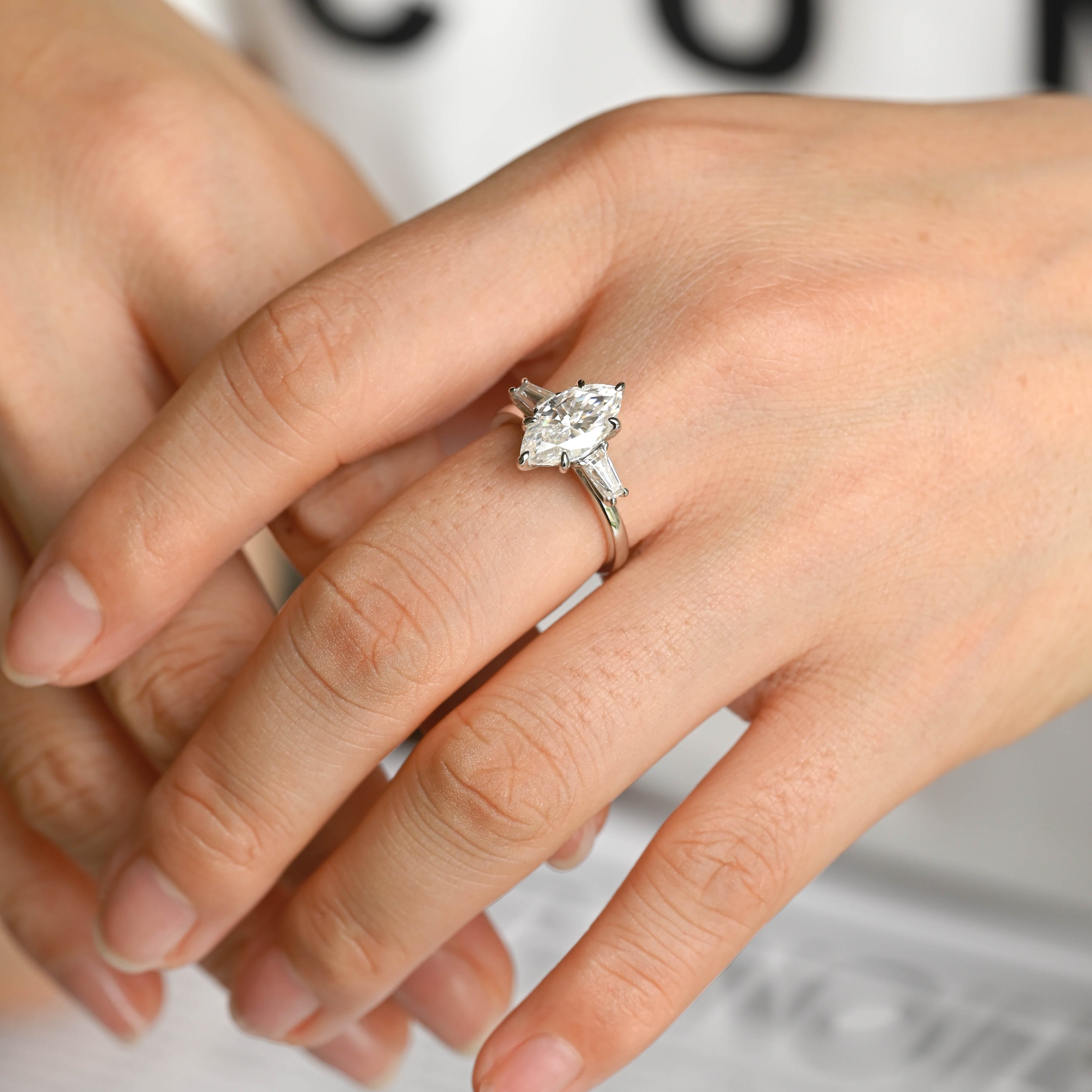 IGI Certified 1-3 Carat Marquise Lab Grown Diamond Ring | D VS1 EX | 14K 18K Gold & Platinum