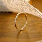 Premium Round Brilliant Lab Grown Diamond Half-Eternity Band | D-E VVS-VS | 14K 18K Gold & Platinum