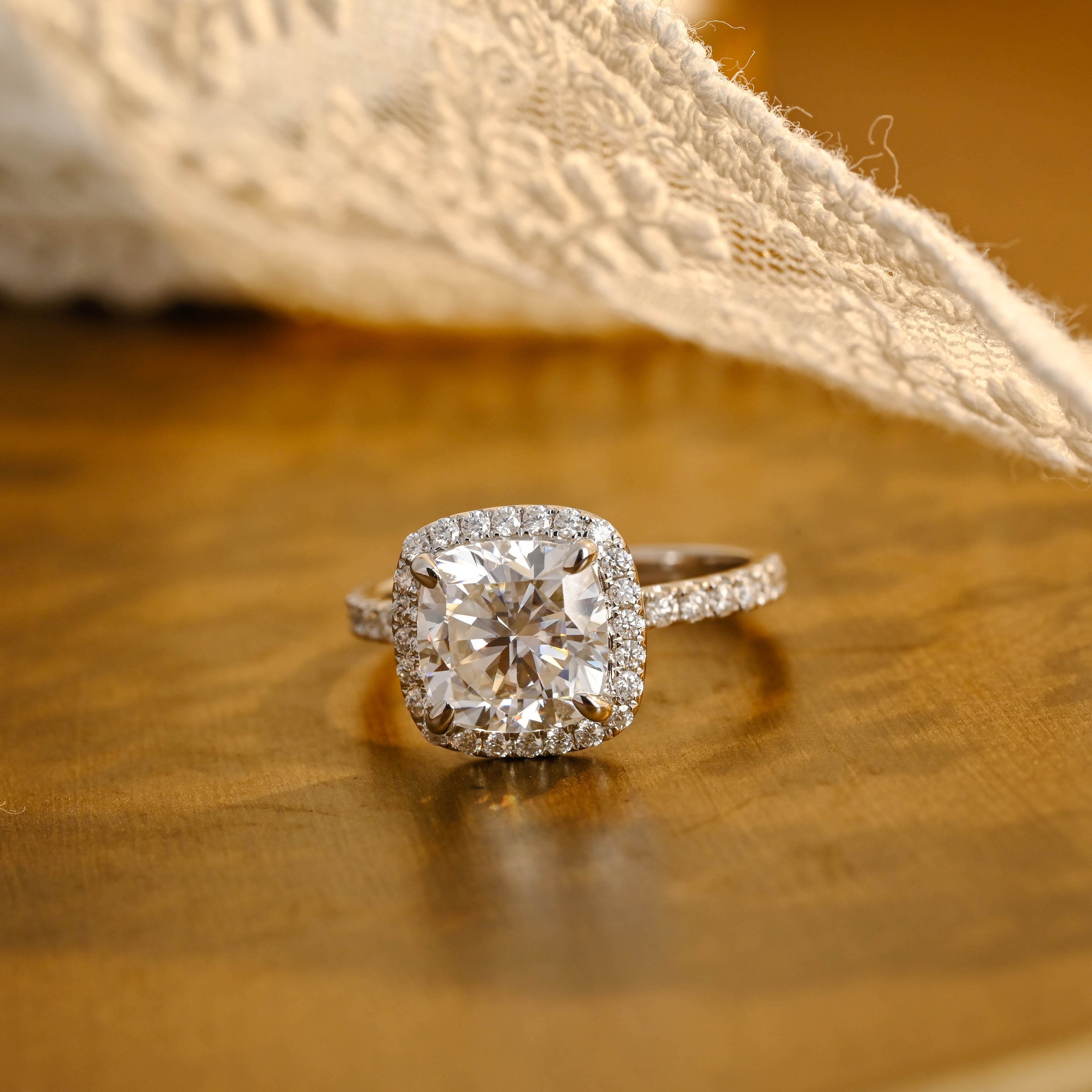 IGI Certified 1-3 Carat Cushion Cut Lab Grown Diamond Ring | D VS1 EX | 14K 18K Gold& Platinum