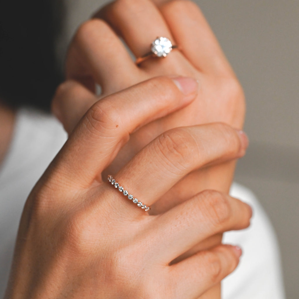 0.3 CTW 11-Stone Round Lab Grown Diamond Band | D-E VVS-VS | 14K 18K Platinum