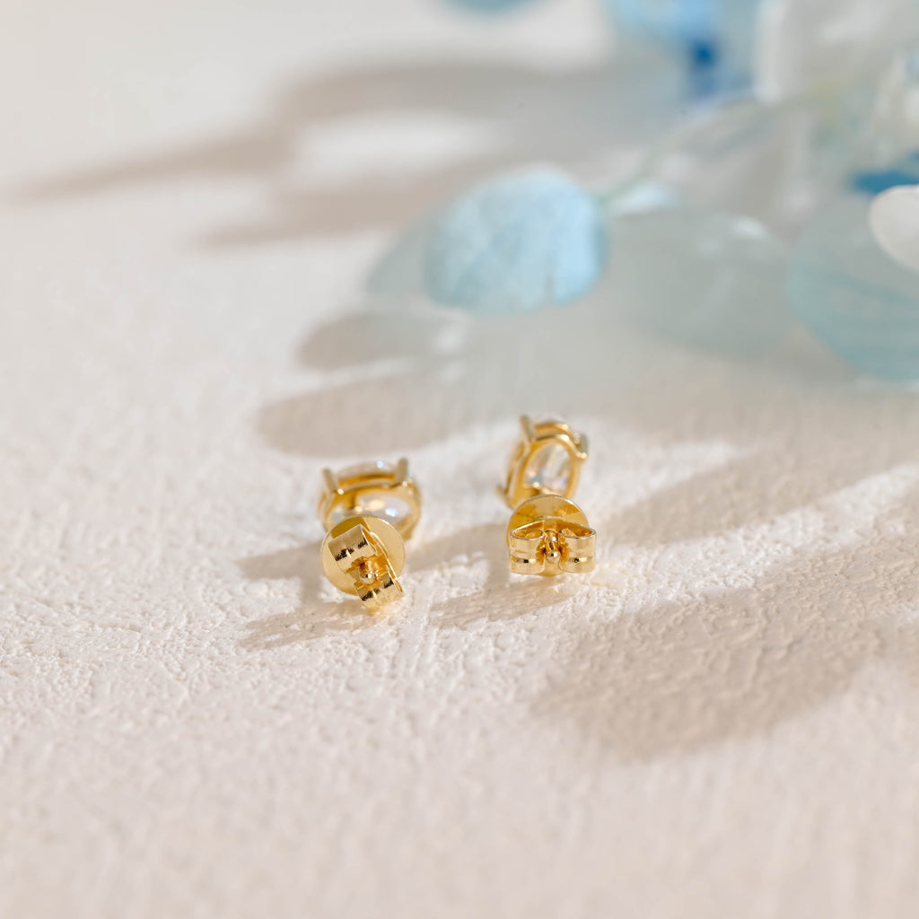 IGI Certified Oval Cut Lab Grown Diamond Stud Earrings | D VS1 EX | 1-3 CTW | 14K 18K Gold