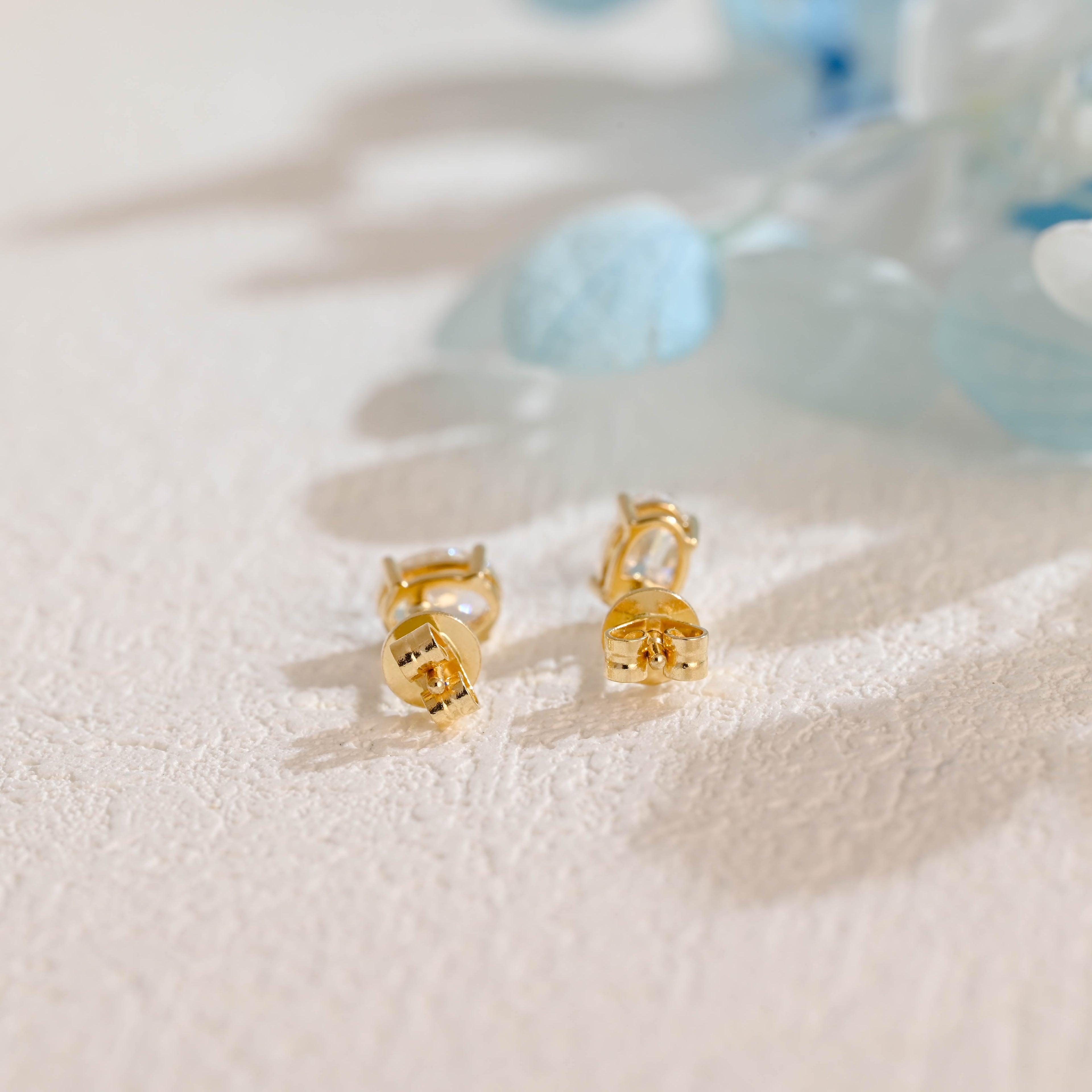 IGI Certified Oval Cut Lab Grown Diamond Stud Earrings | D VS1 EX | 1-3 CTW | 14K 18K Gold
