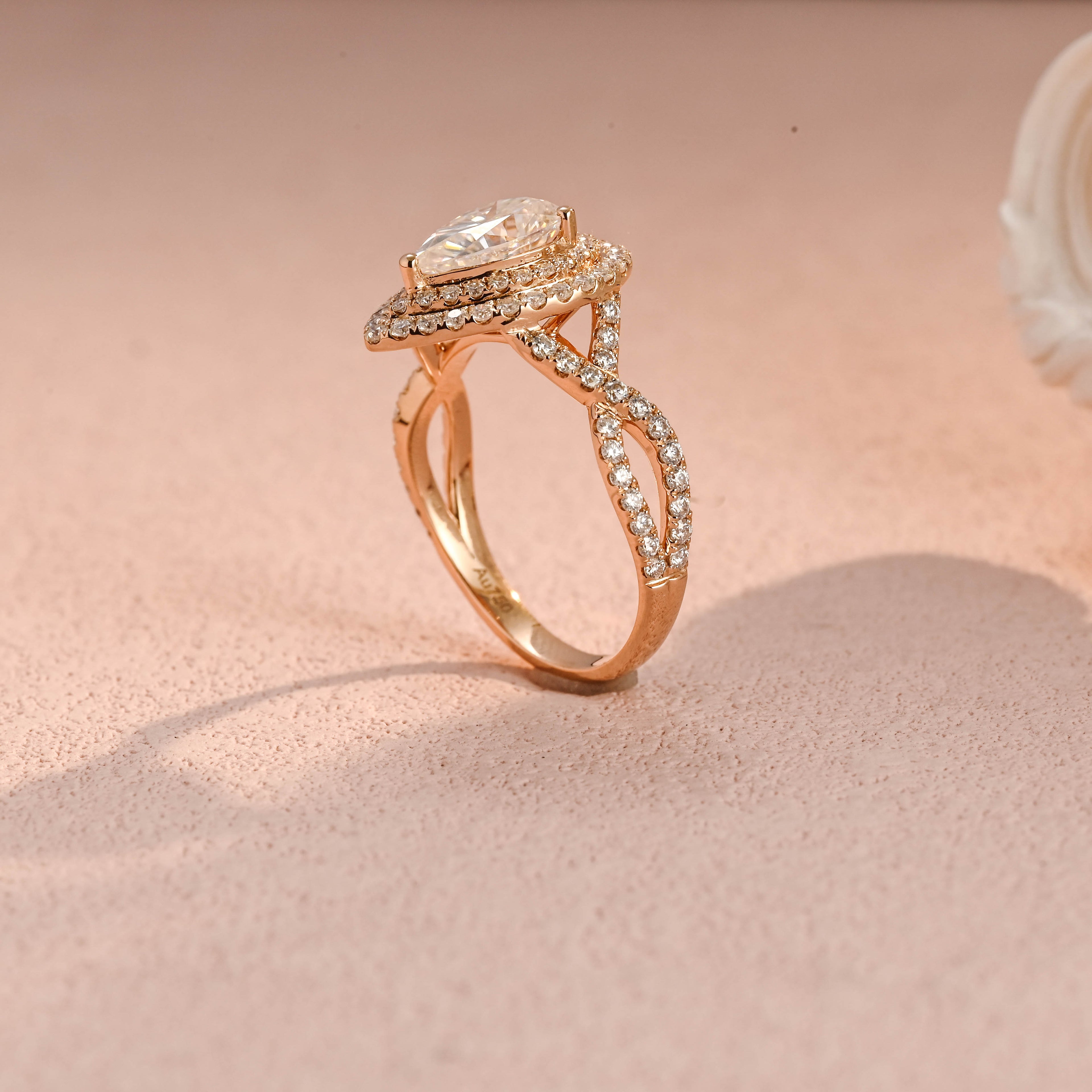 IGI Certified 1-5 Carat Pear Shaped Lab Grown Diamond Ring | D VS1 EX | 14K 18K Gold & Platinum
