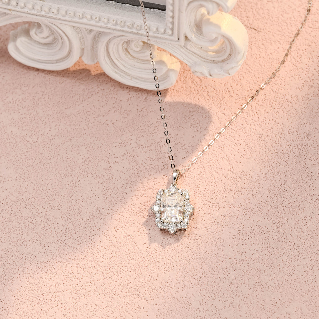 IGI Certified Radiant Cut Lab Grown Diamond Pendant Necklace | 1-5 CT | D VS1 EX | 14K 18K Platinum