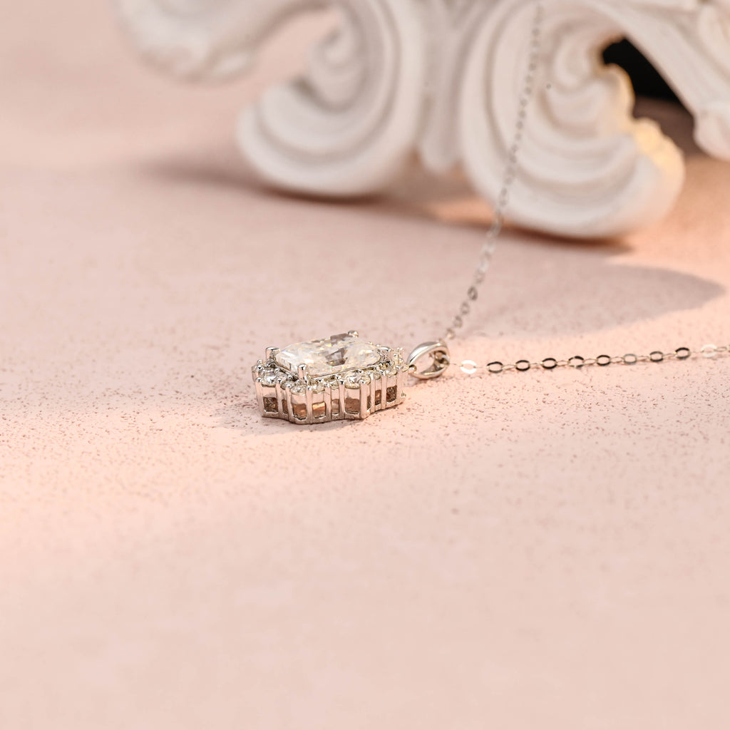 IGI Certified Radiant Cut Lab Grown Diamond Pendant Necklace | 1-5 CT | D VS1 EX | 14K 18K Platinum