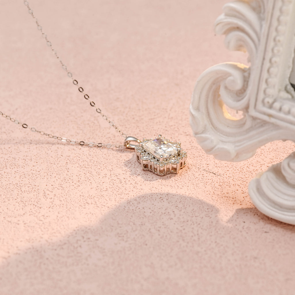 IGI Certified Radiant Cut Lab Grown Diamond Pendant Necklace | 1-5 CT | D VS1 EX | 14K 18K Platinum