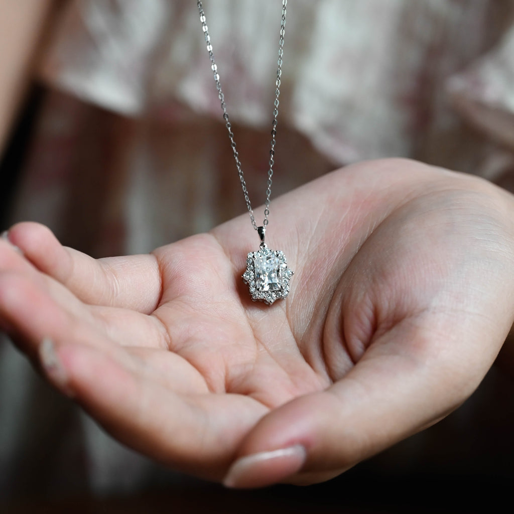 IGI Certified Radiant Cut Lab Grown Diamond Pendant Necklace | 1-5 CT | D VS1 EX | 14K 18K Platinum