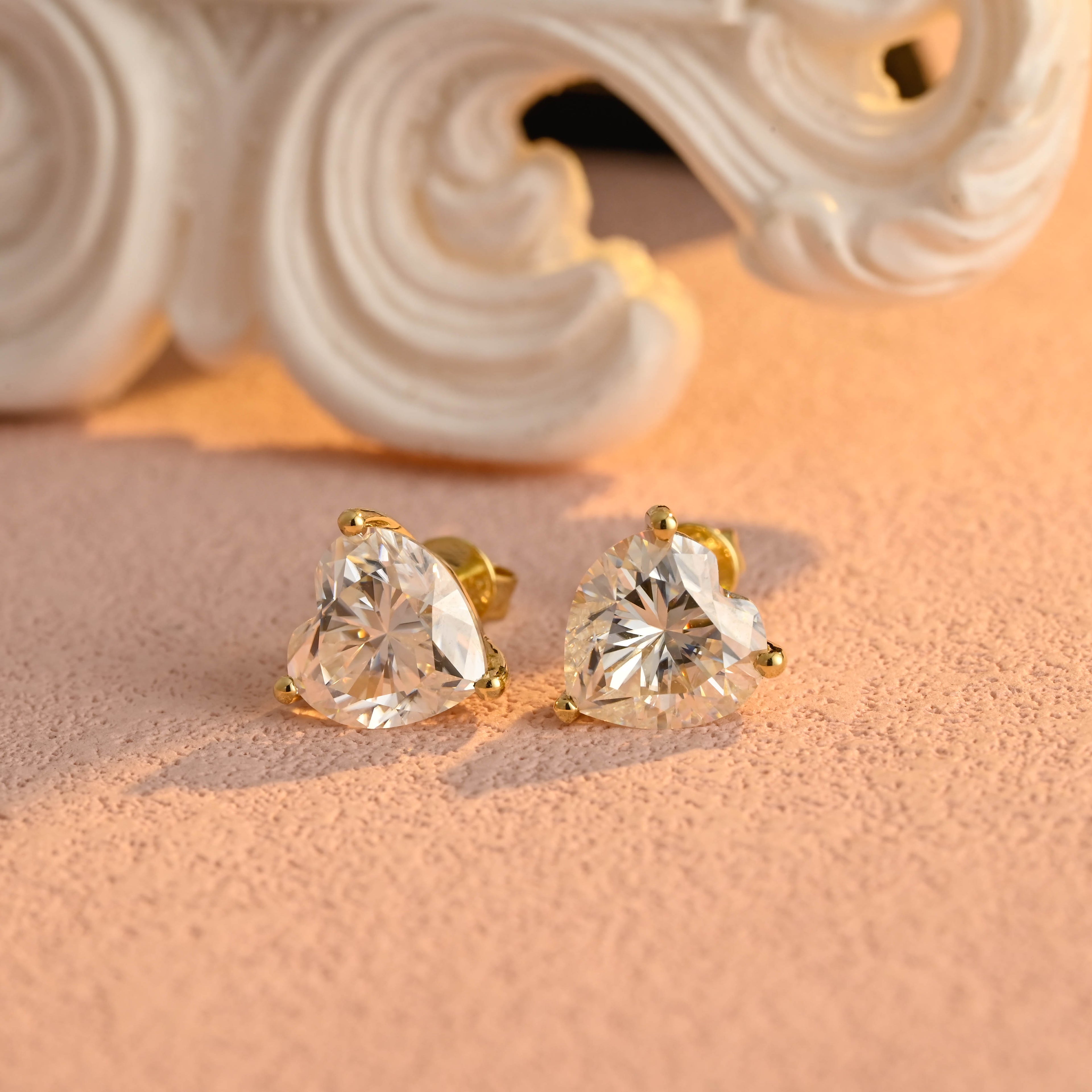 IGI Certified Heart Shaped Lab Grown Diamond Stud Earrings | D VS1 EX | 1-3 CTW | 14K 18K Gold & Platinum