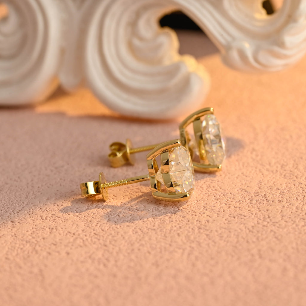 IGI Certified Heart Shaped Lab Grown Diamond Stud Earrings | D VS1 EX | 1-3 CTW | 14K 18K Gold & Platinum