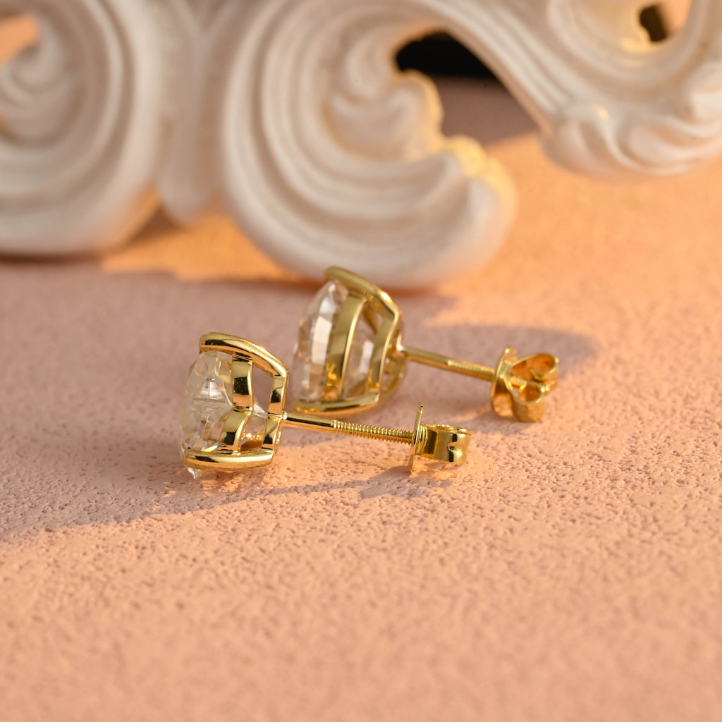 IGI Certified Heart Shaped Lab Grown Diamond Stud Earrings | D VS1 EX | 1-3 CTW | 14K 18K Gold & Platinum