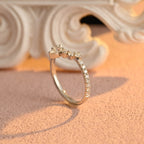 Marquise & Round Lab Grown Diamond Chevron Wedding Band | D-E VVS-VS | 14K 18K Gold & Platinum