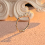 Marquise & Round Lab Grown Diamond Chevron Wedding Band | D-E VVS-VS | 14K 18K Gold & Platinum