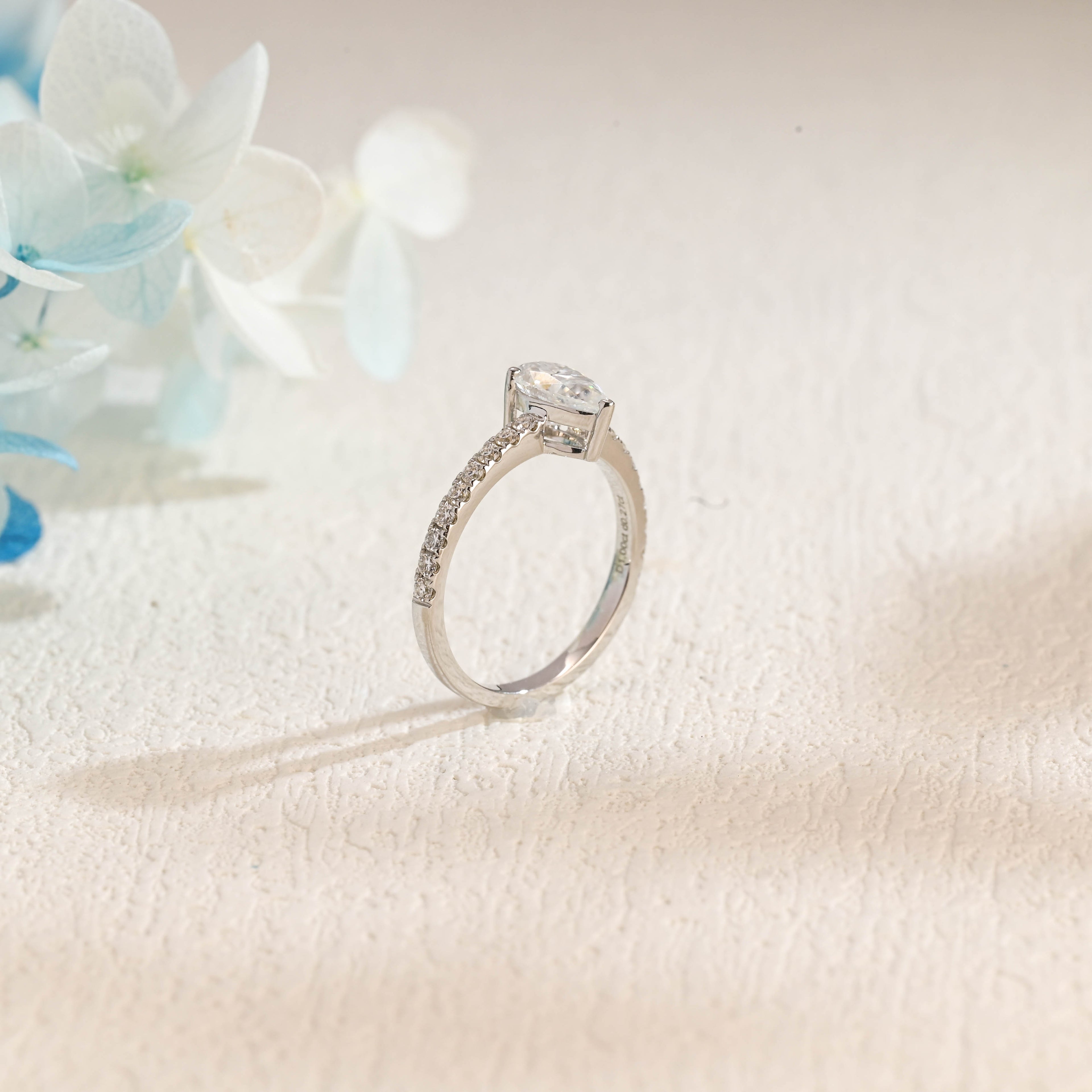 IGI Certified 1-5 Carat Pear Shaped Lab Grown Diamond Ring | D VS1 EX | 14K 18K Gold & Platinum