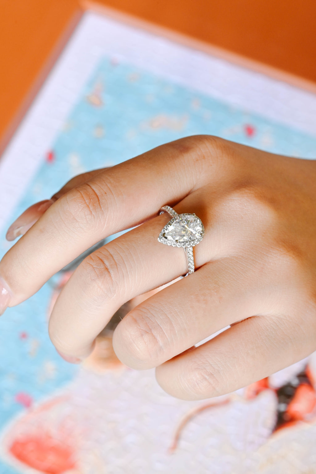 IGI Certified 1-5 Carat Pear Shaped Lab Grown Diamond Ring | D VS1 EX | 14K 18K Gold & Platinum
