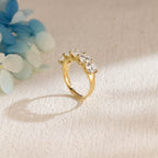 3.0 CTW Five-Stone Cushion Cut Lab Grown Diamond Band | D-E VVS-VS | 14K 18K Platinum