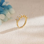 3.0 CTW Five-Stone Cushion Cut Lab Grown Diamond Band | D-E VVS-VS | 14K 18K Platinum