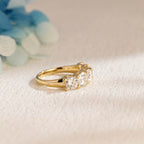 3.0 CTW Five-Stone Cushion Cut Lab Grown Diamond Band | D-E VVS-VS | 14K 18K Platinum