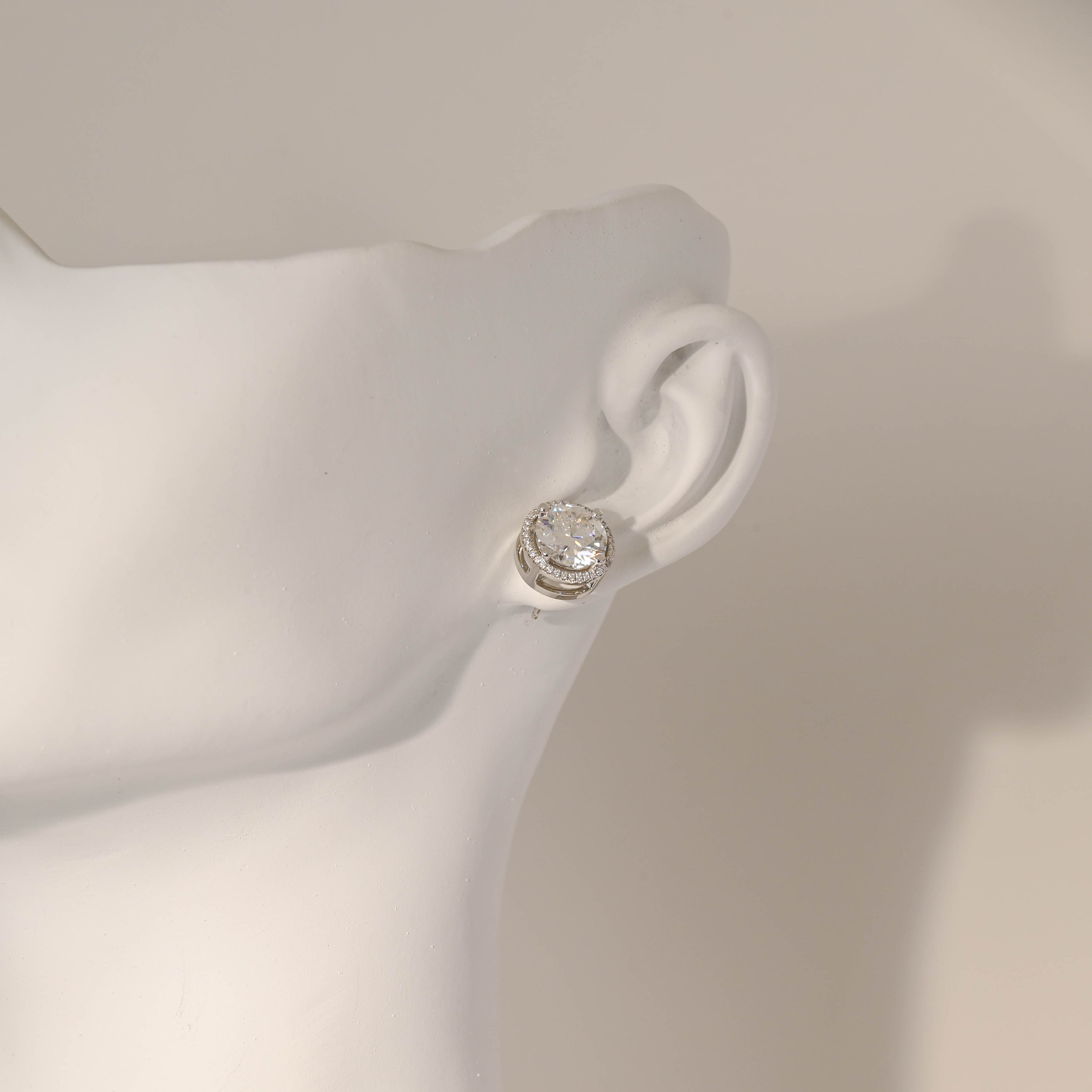 IGI Certified Round Brilliant Lab Grown Diamond Stud Earrings | D VS1 Ideal Cut | 0.5-3 CTW