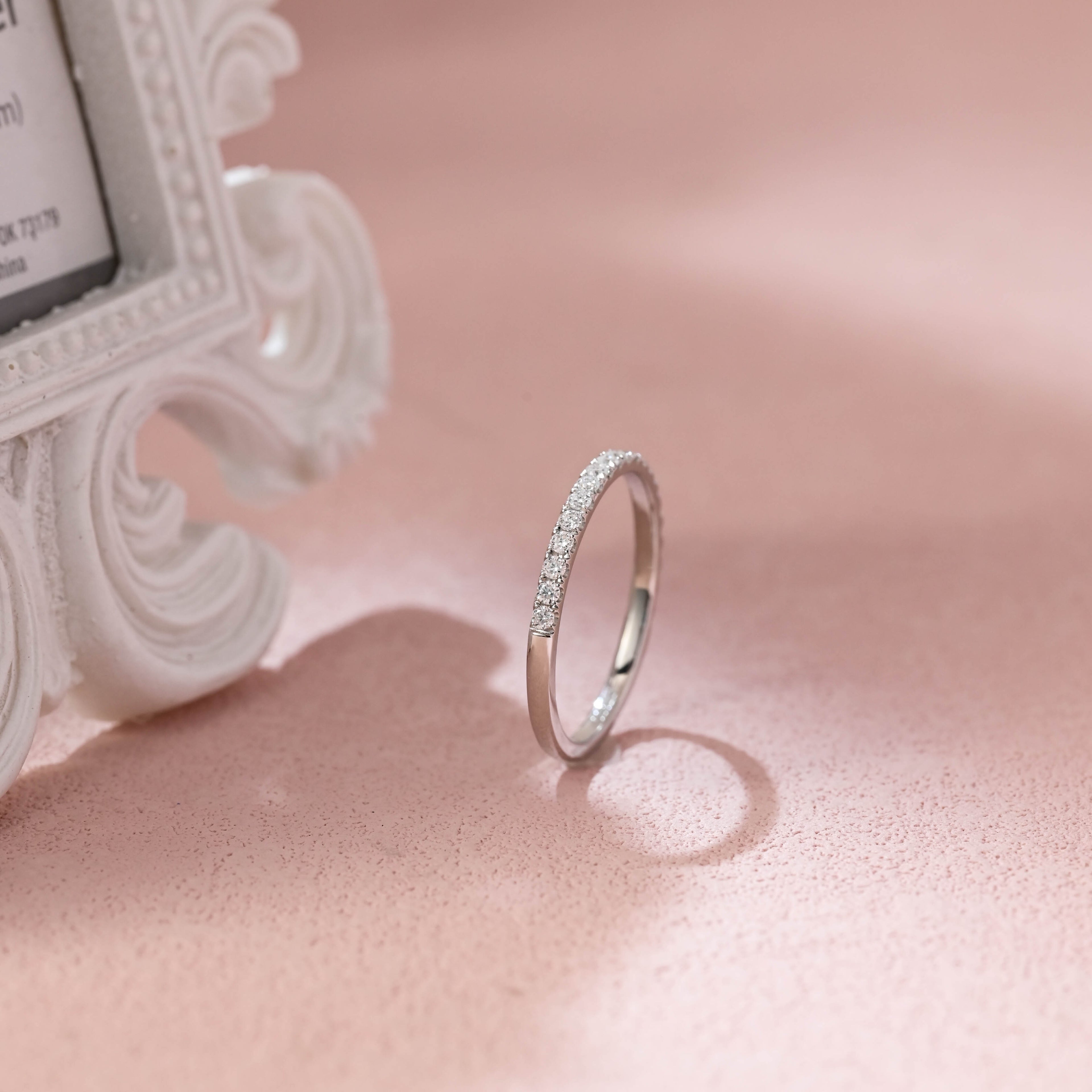 Classic Round Lab Grown Diamond Half Eternity Band | D-E VVS-VS | 14K 18K Gold & Platinum