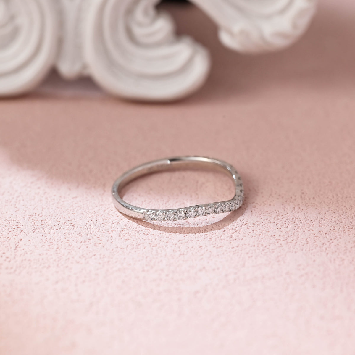 Classic Round Lab Grown Diamond Half Eternity Anniversary Band | D-E VVS-VS | 14K 18K Gold & Platinum