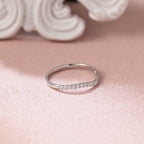 Classic Round Lab Grown Diamond Half Eternity Band | D-E VVS-VS | 14K 18K Gold & Platinum