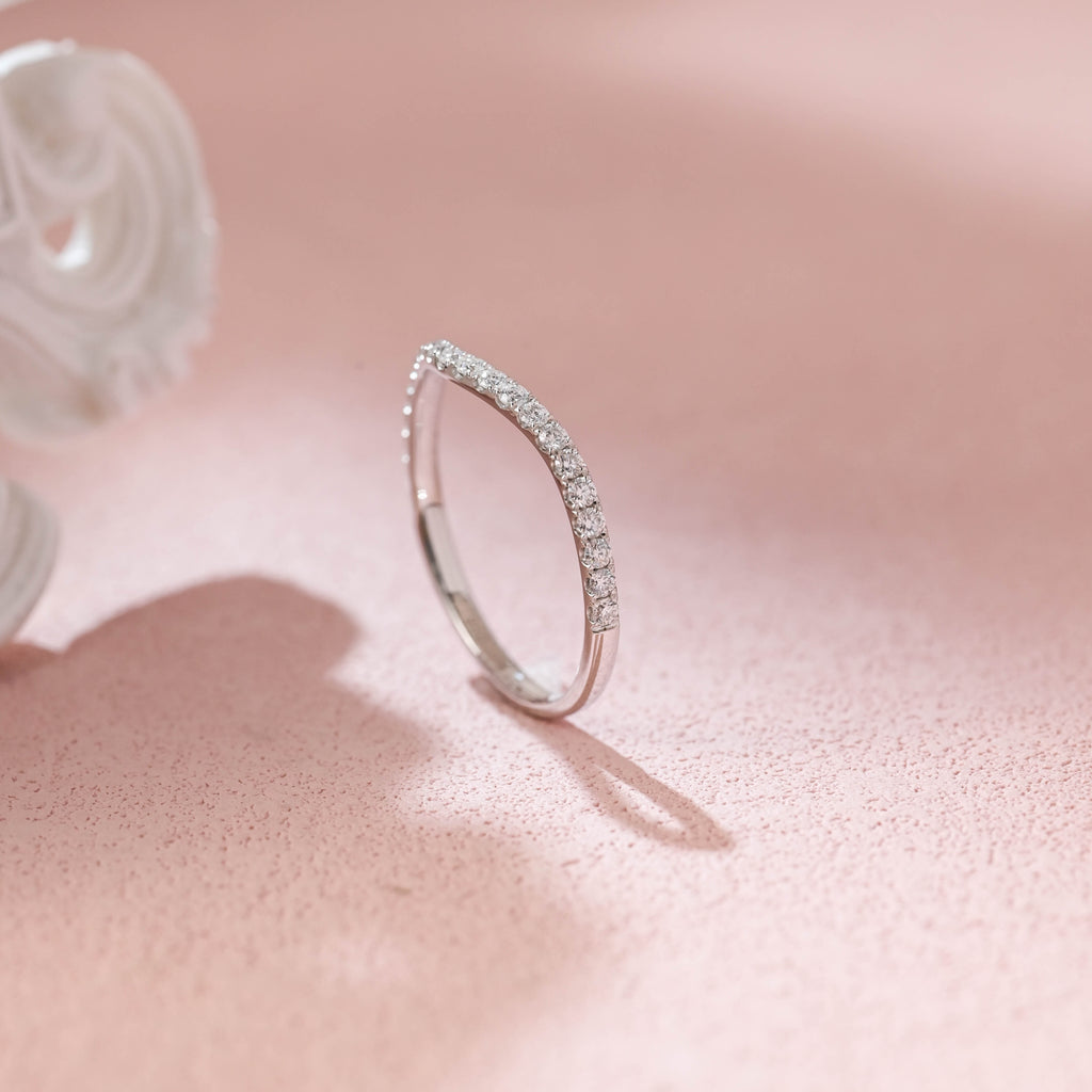Classic Round Lab Grown Diamond Half Eternity Band | D-E VVS-VS | 14K 18K Gold & Platinum