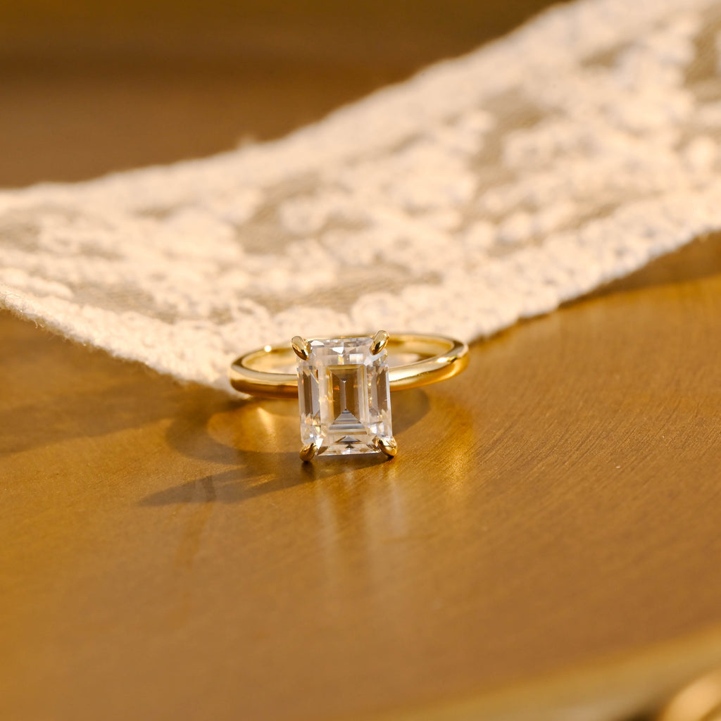 IGI Certified 1-5 Carat Emerald Cut Lab Grown Diamond Ring | D VS1 EX | 14K 18K Gold & Platinum