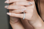 3.3 CTW Emerald & Radiant Cut Lab Grown Diamond Eternity Band | D-E VVS-VS | 14K 18K Platinum