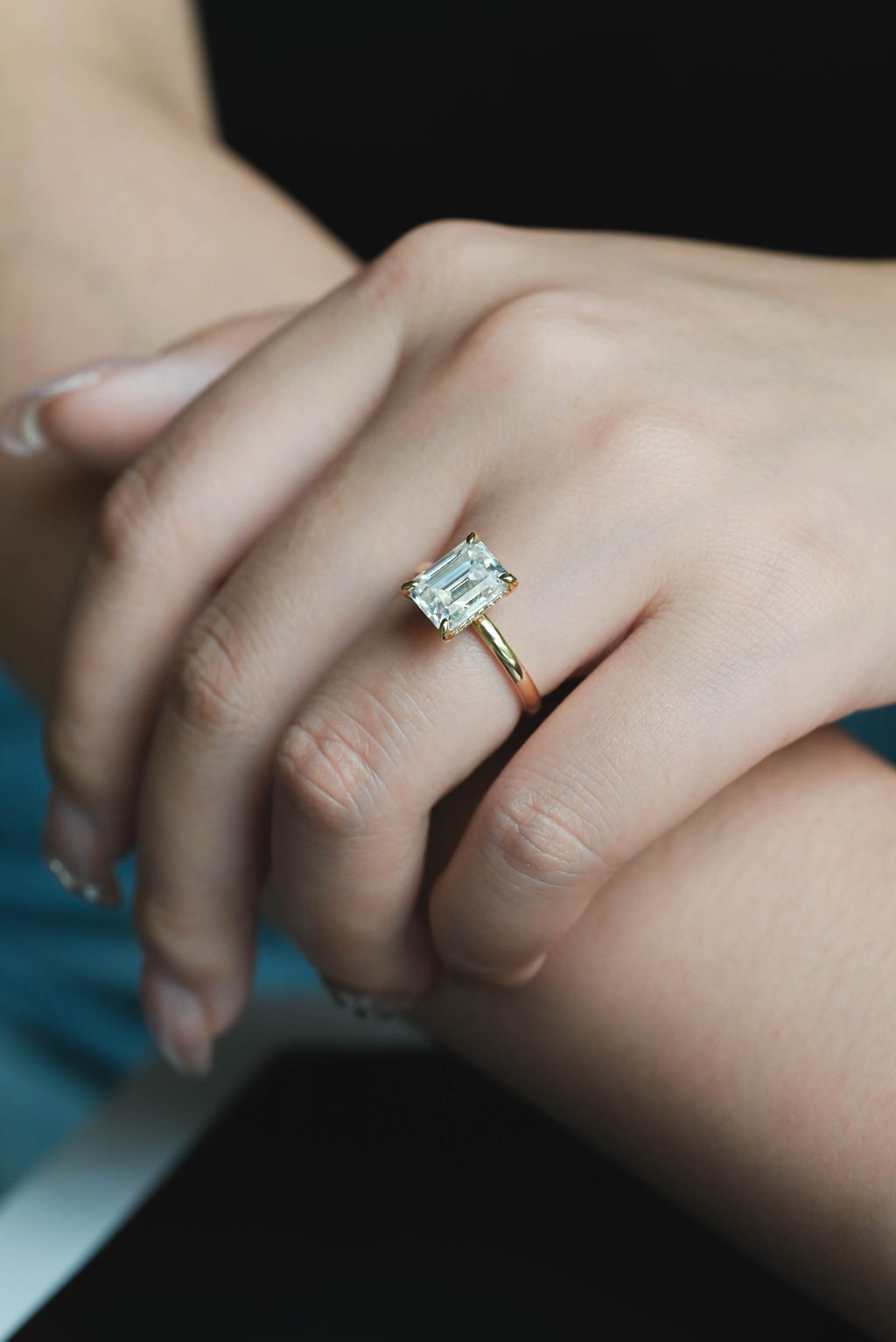 IGI Certified 1-5 Carat Emerald Cut Lab Grown Diamond Ring | D VS1 EX | 14K 18K Gold & Platinum