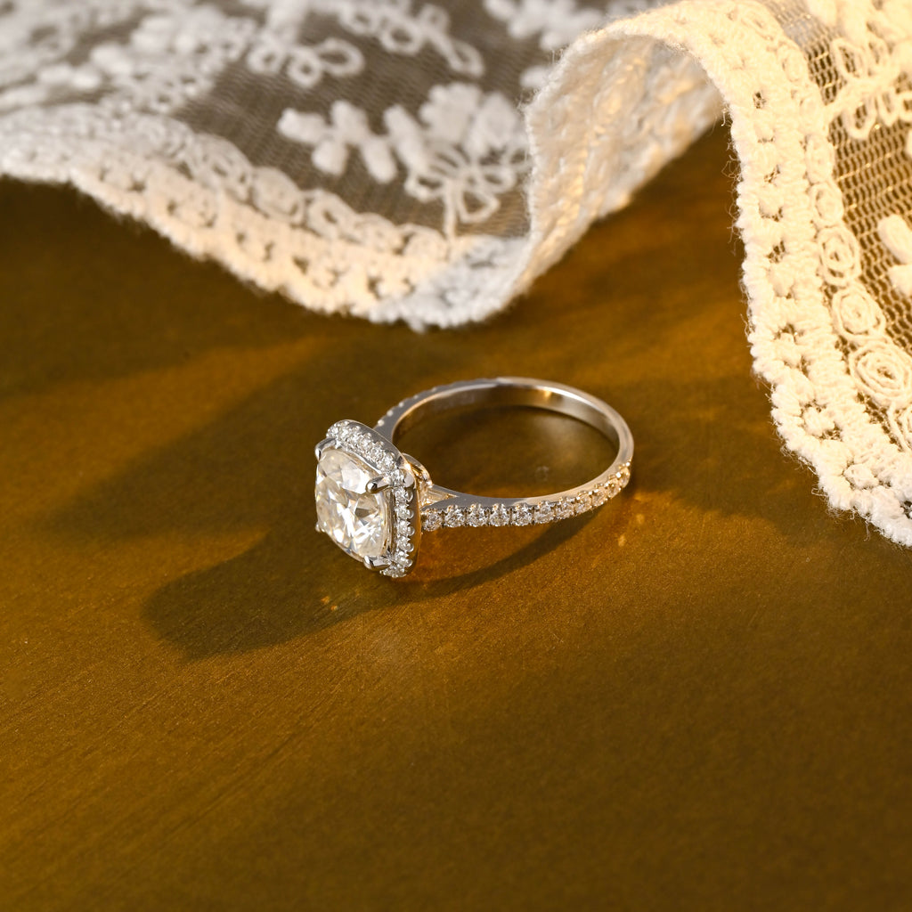 IGI Certified 1-3 Carat Cushion Cut Lab Grown Diamond Ring | D VS1 EX | 14K 18K  Gold & Platinum