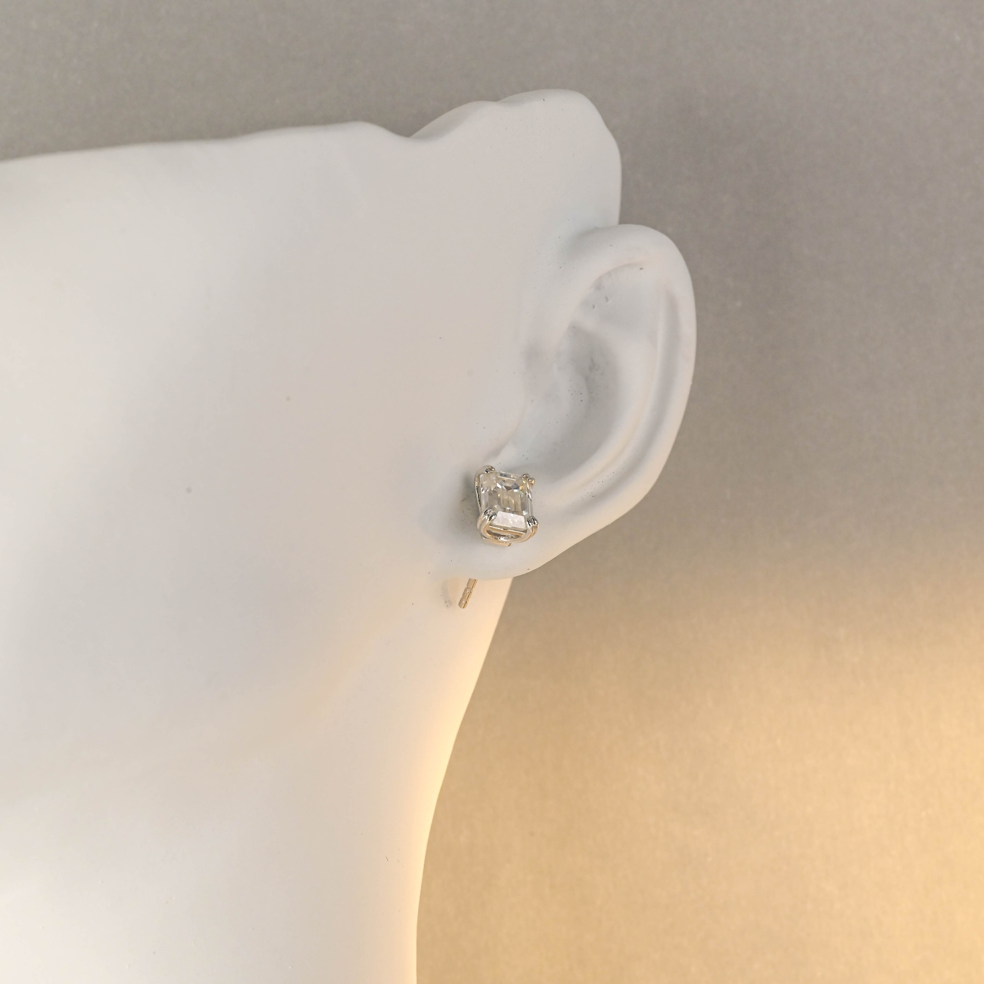 IGI Certified Emerald Cut Lab Grown Diamond Stud Earrings | D VS1 EX | 1-3 CTW | 14K 18K Gold & Platinum