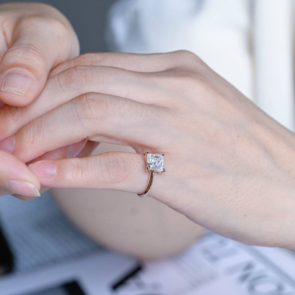 IGI Certified 1-5 Carat Princess Cut Lab Grown Diamond Solitaire Ring | D VS1 EX | 14K 18K Platinum