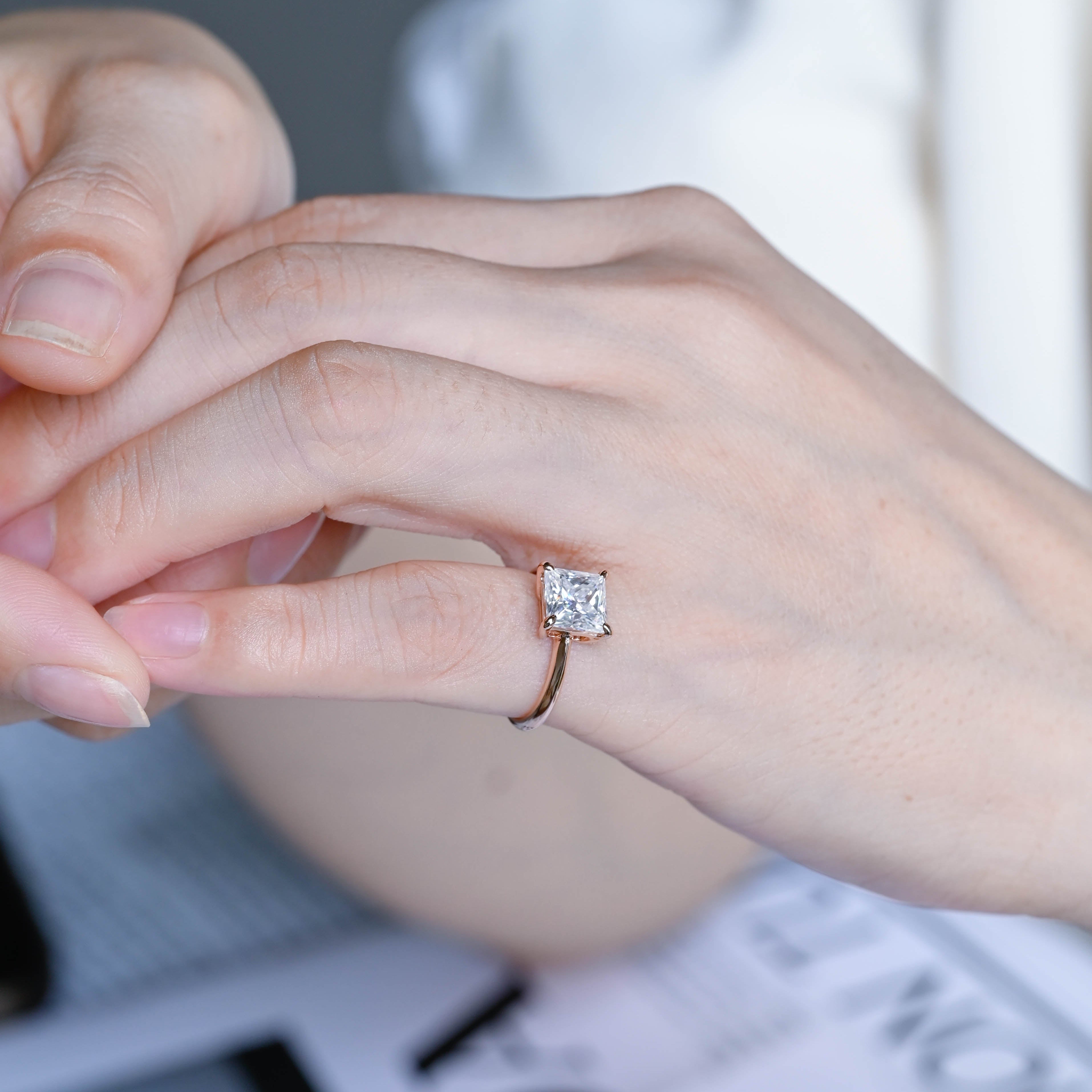 IGI Certified 1-5 Carat Princess Cut Lab Grown Diamond Solitaire Ring | D VS1 EX | 14K 18K Platinum