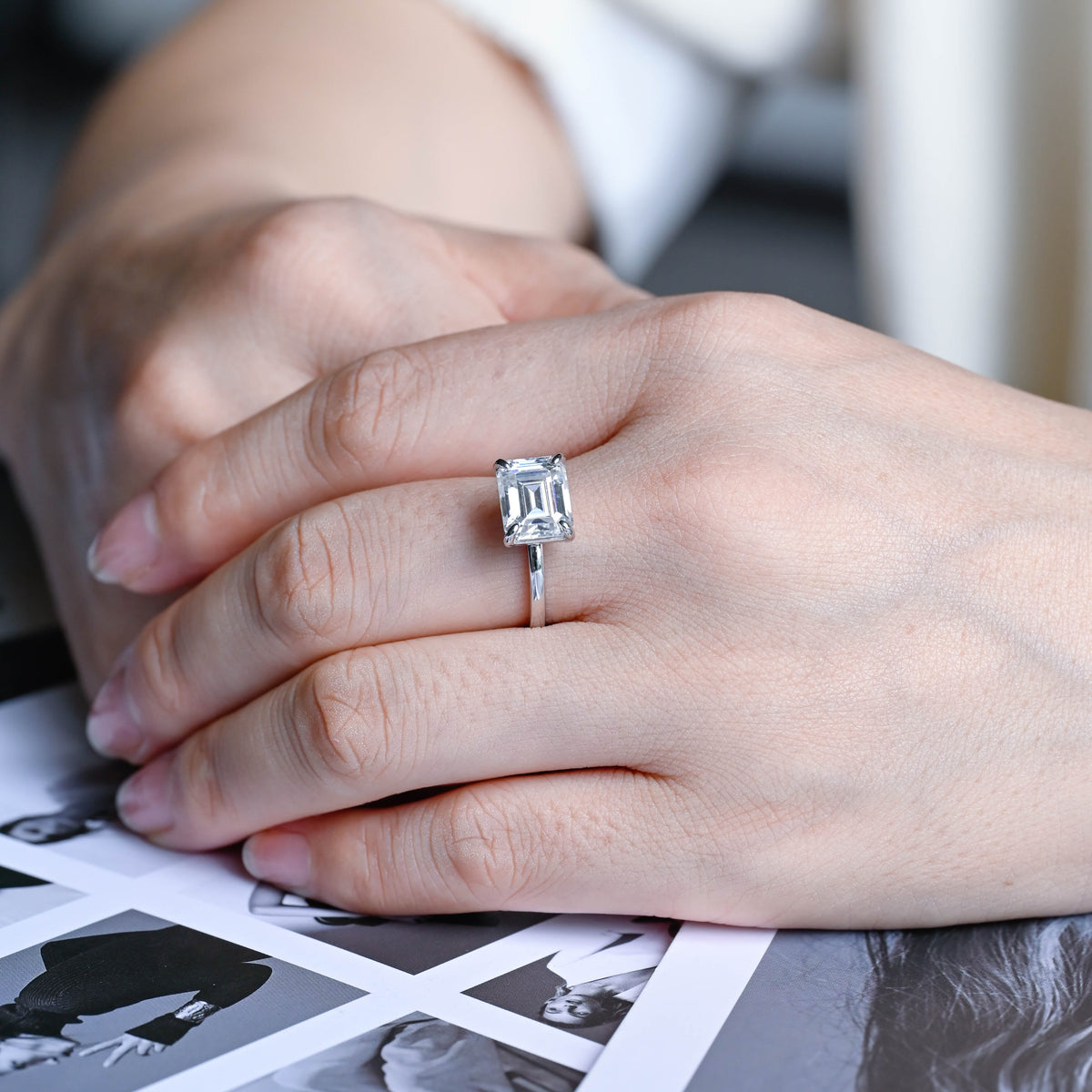IGI Certified 1-5 Carat Emerald Cut Lab Grown Diamond Solitaire Engagement Ring | D VS1 EX | 14K 18K Gold & Platinum