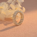 6 Carat Total Weight Emerald Cut Lab Grown Diamond Eternity Band | D-E VVS-VS | 14K 18K Platinum