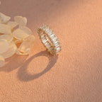 6 Carat Total Weight Emerald Cut Lab Grown Diamond Eternity Band | D-E VVS-VS | 14K 18K Platinum