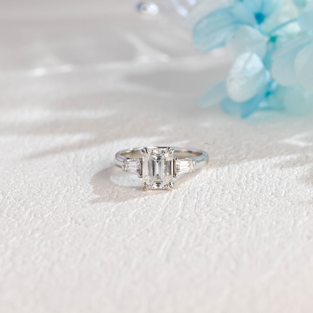 IGI Certified 1-5 Carat Emerald Cut Lab Grown Diamond Ring | D VS1 EX | 14K 18K Gold & Platinum