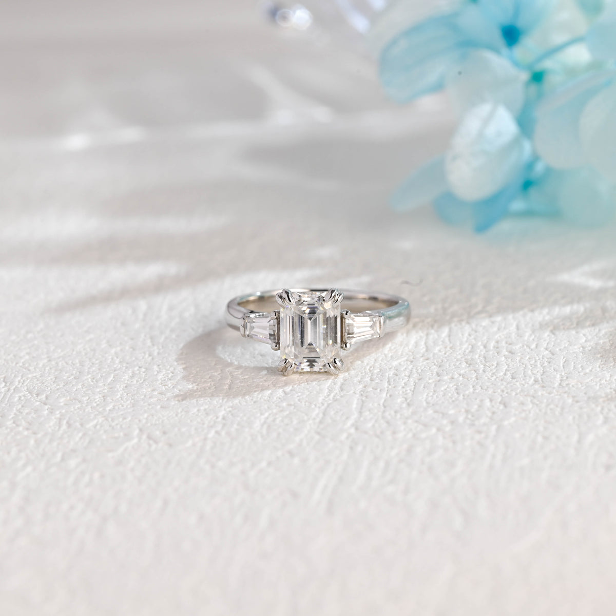 IGI Certified 1-5 Carat Emerald Cut Lab Grown Diamond Ring | D VS1 EX | 14K 18K Gold & Platinum
