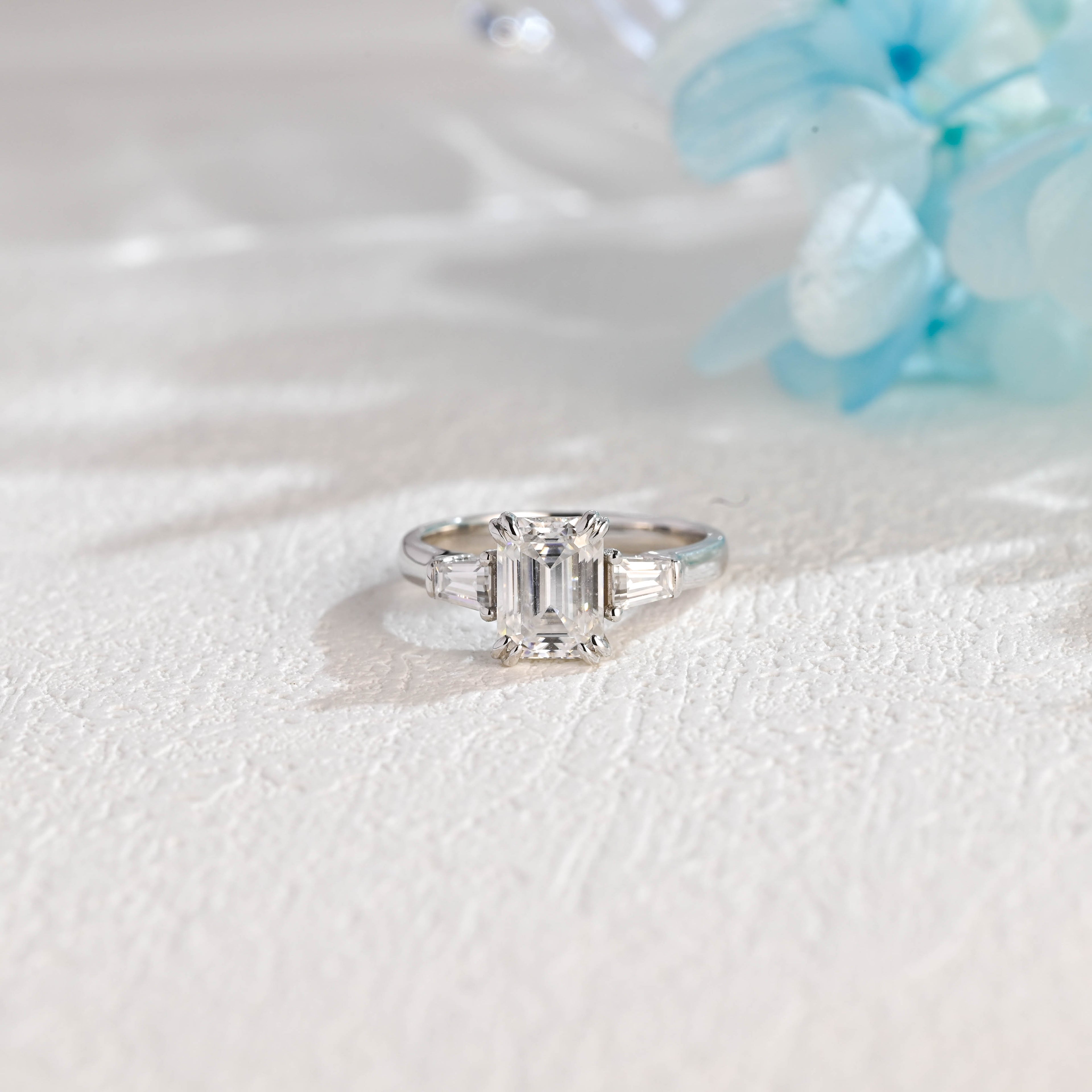 IGI Certified 1-5 Carat Emerald Cut Lab Grown Diamond Ring | D VS1 EX | 14K 18K Gold & Platinum