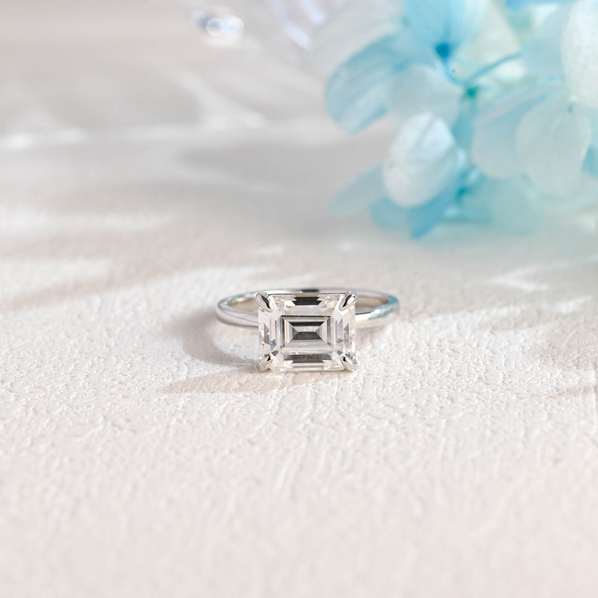 IGI Certified 1-5 Carat Emerald Cut Lab Grown Diamond Solitaire Engagement Ring | D VS1 EX | 14K 18K Gold & Platinum