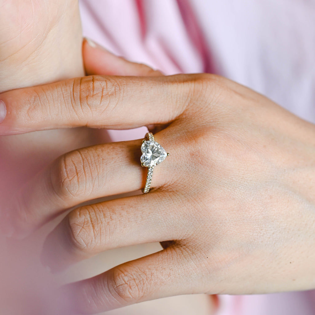 IGI Certified Heart Shaped Lab Grown Diamond Ring | 1-3 CT | D VS1 EX | 14K 18K Gold & Platinum