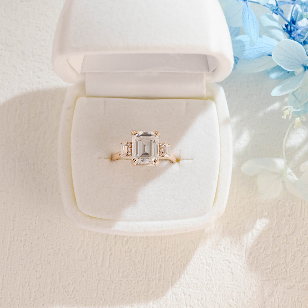 IGI Certified 1-5 Carat D Color VS1 Clarity Emerald Cut Lab Grown Diamond Engagement Ring in 14K/18K Gold or Platinum