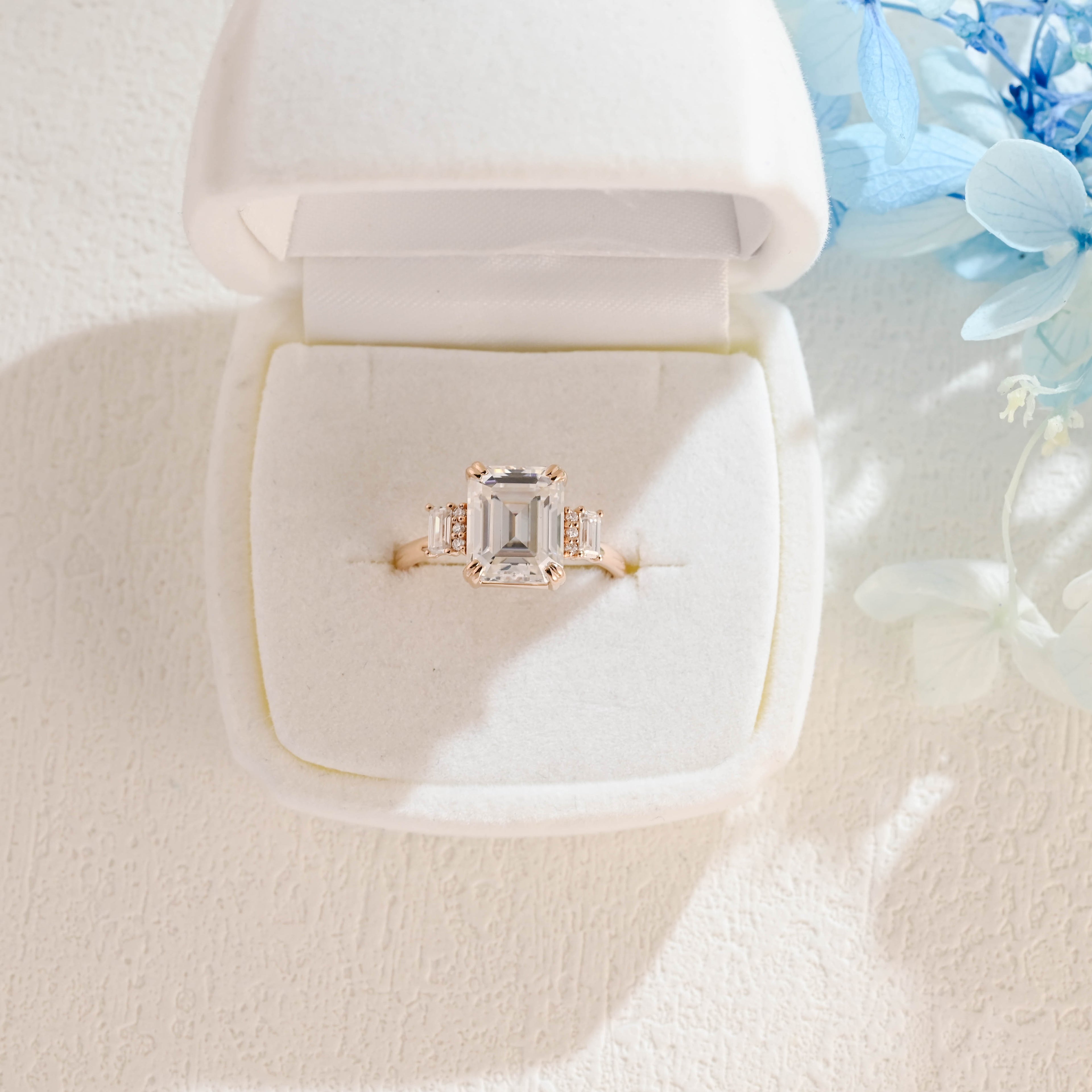 IGI Certified 1-5 Carat D Color VS1 Clarity Emerald Cut Lab Grown Diamond Engagement Ring in 14K/18K Gold or Platinum