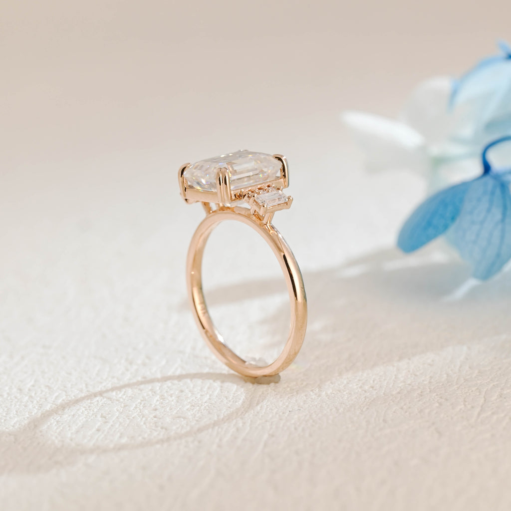IGI Certified 1-5 Carat D Color VS1 Clarity Emerald Cut Lab Grown Diamond Engagement Ring in 14K/18K Gold or Platinum