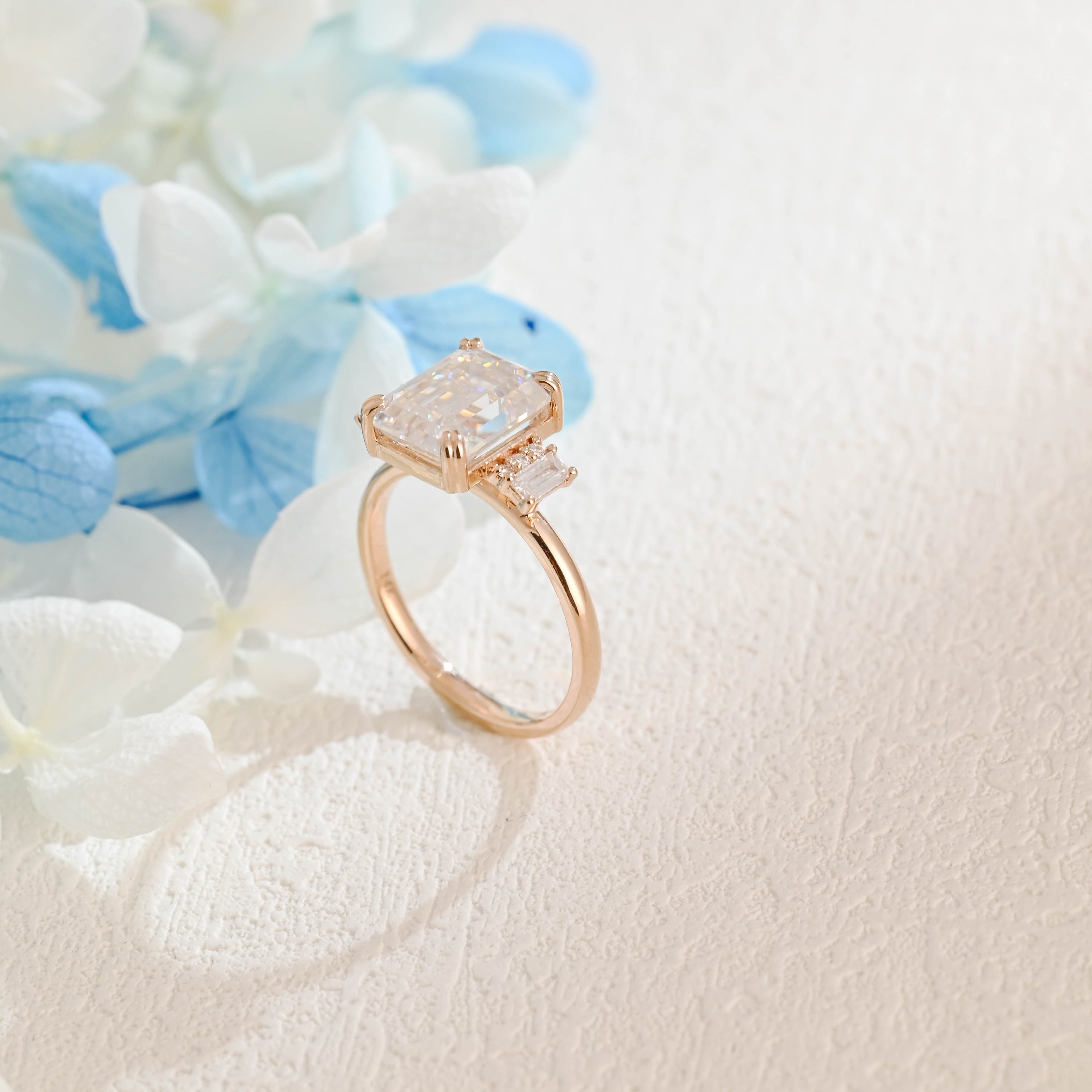 IGI Certified 1-5 Carat D Color VS1 Clarity Emerald Cut Lab Grown Diamond Engagement Ring in 14K/18K Gold or Platinum